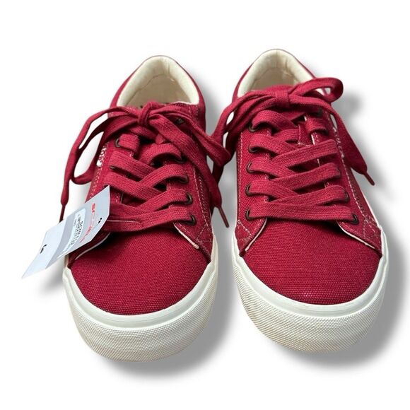 Taos Plim Soul Red Canvas Sneaker Fashion Lace up Casual EverydayWomen’s Size 6 - Picture 3 of 11